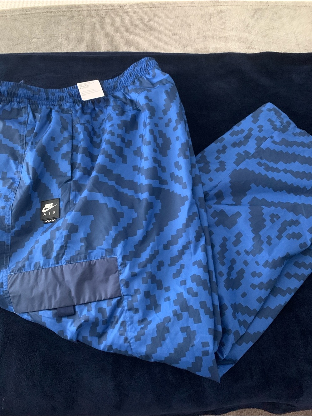 Nike Royal Blue and Navy Pixel Camo Cargo